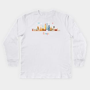 Europe skyline Kids Long Sleeve T-Shirt